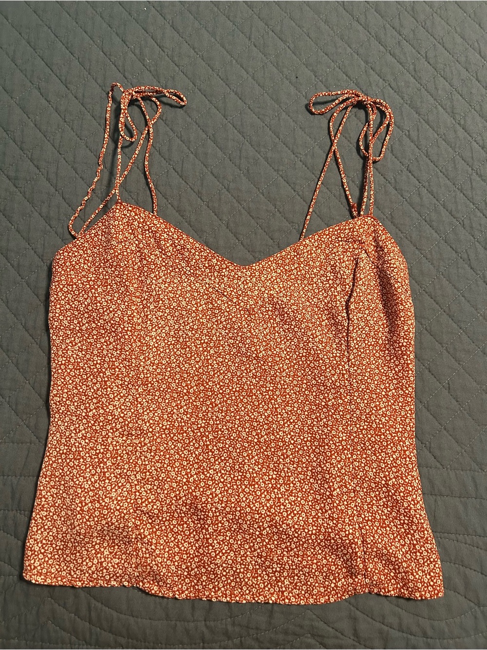 Abercrombie & Fitch Rust Floral Tie-Strap Cami Size XS